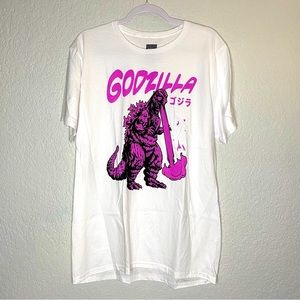 Godzilla White T-Shirt Men’s Large